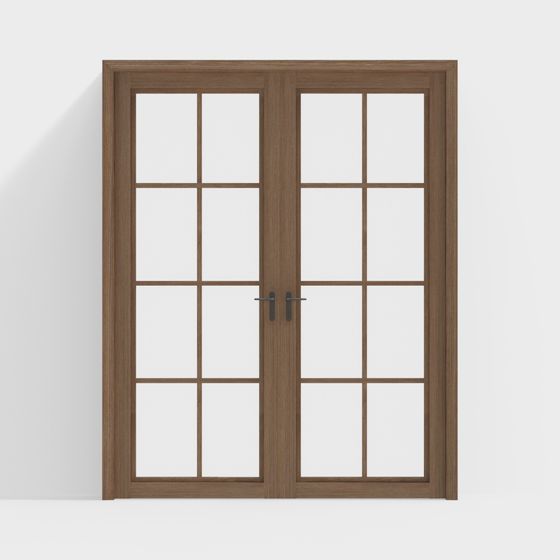 Elegant Double Door 3D model for Modern Interiors