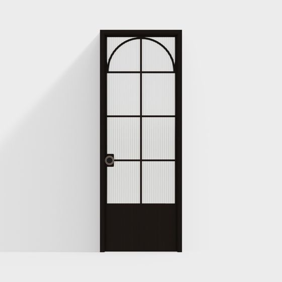 Elegant Arched Glass Door 3D model for Creative Use