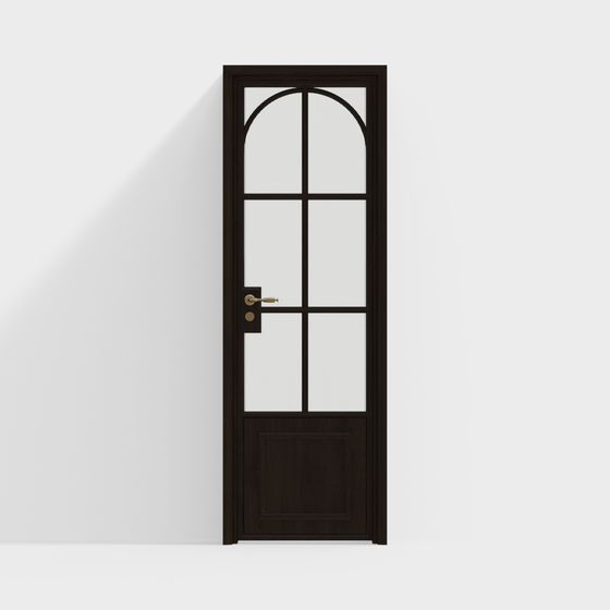 Stylish Arched Glass Door 3D model for Modern Interiors