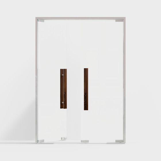 Elegant Glass Door 3D model for Modern Spaces