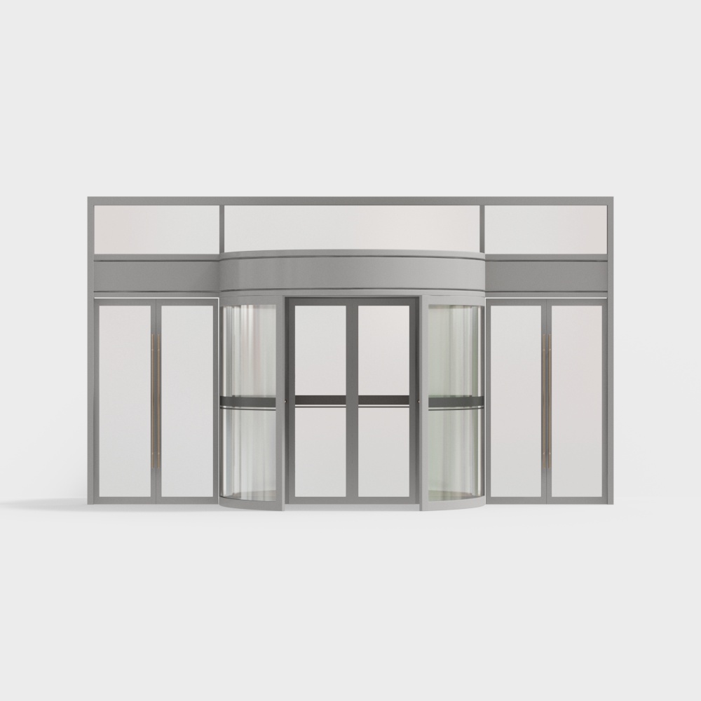 Automatic Revolving Door in Office Building