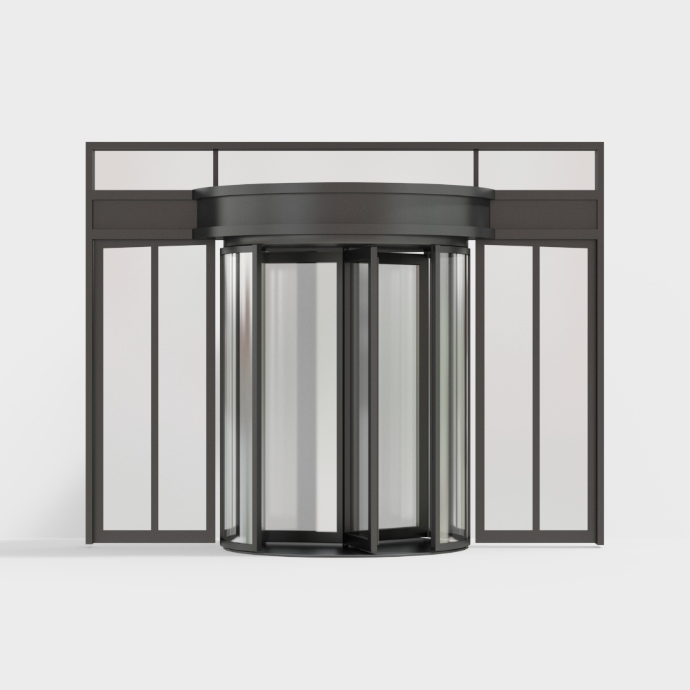 Automatic Revolving Door in Office Building