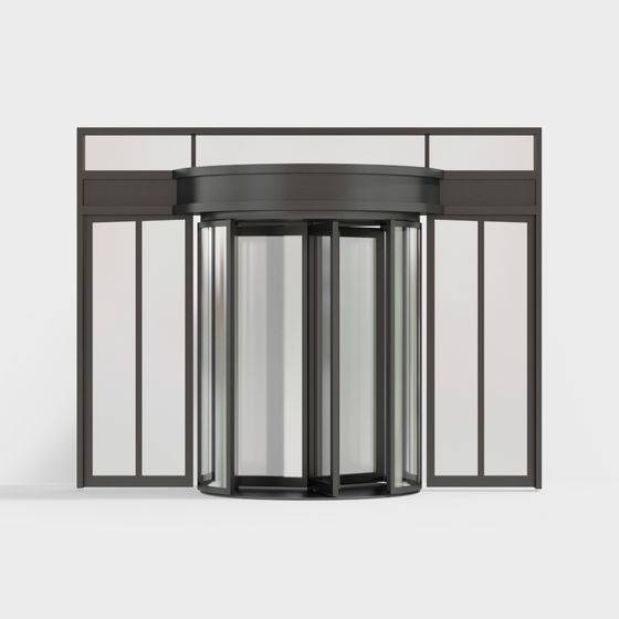 Автоматическая вращающаяся дверь в офисном здании