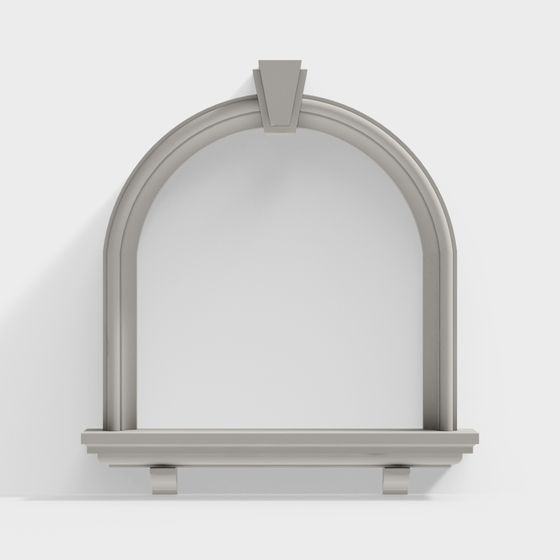 Stylish Arch Window Frame 3D model for Creative Projects