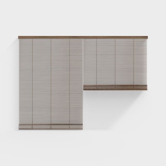 Wooden Slatted Window Blind 3D model