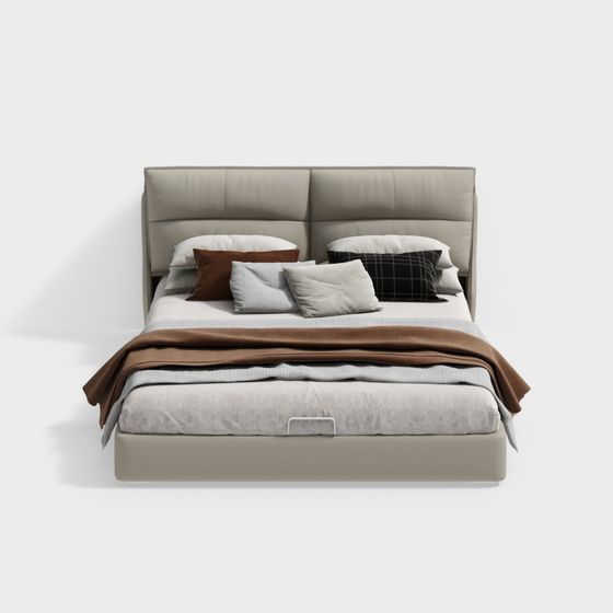 Elegant Modern Bed 3D model