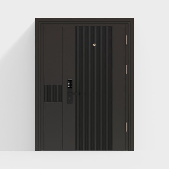 Elegant Low-Polygon Black Door 3D model