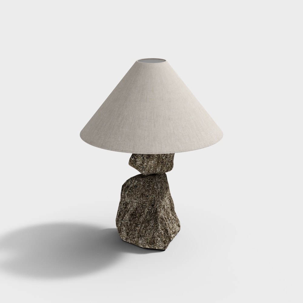 Stylish Rock Table Lamp 3D Model – Natural Modern Design