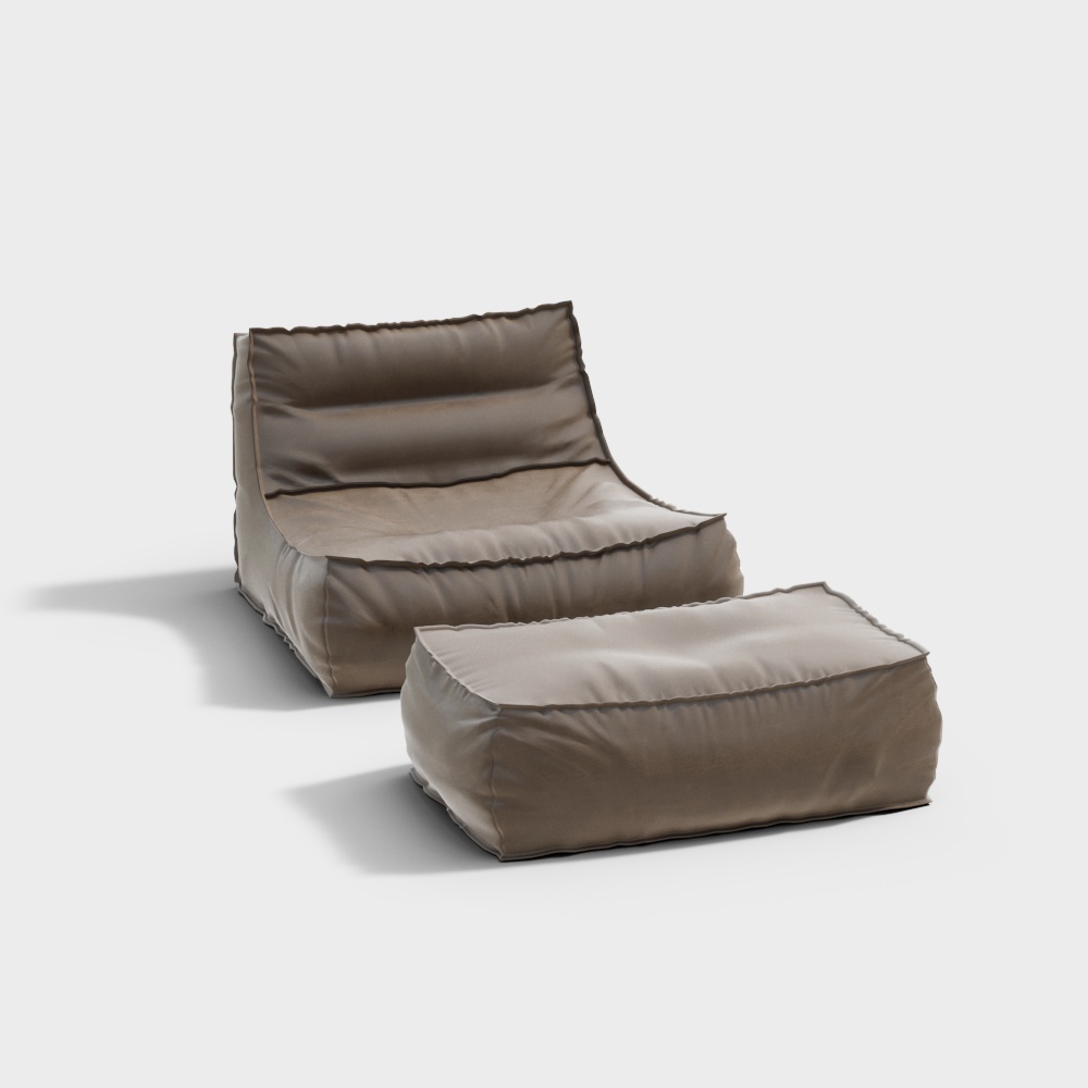 Italian Modern Lazy Sofa Ottoman Footstool 3D Model ID 191584255