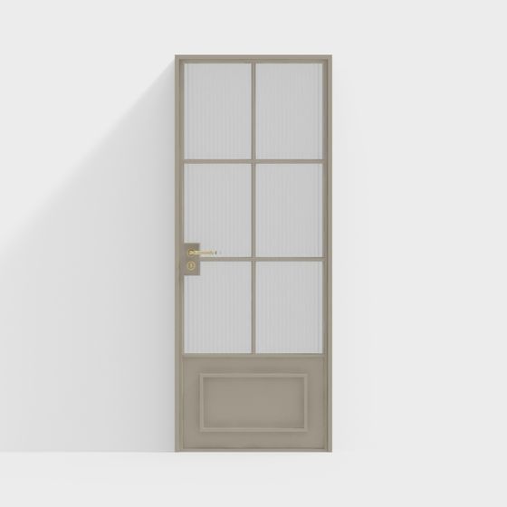 Stylish Glass Panel Door 3D model for Modern Interiors
