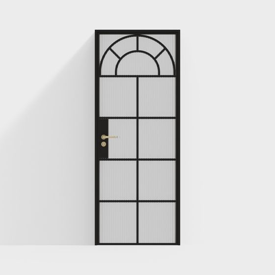 Elegant Arched Glass Door 3D model