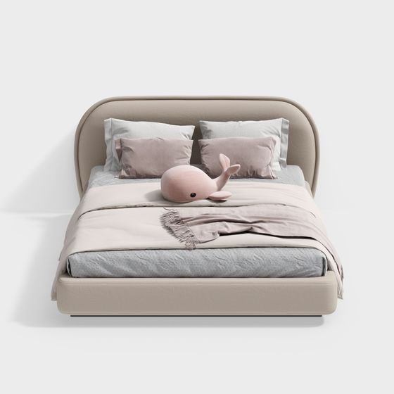 เตียงคู่สีครีม 3