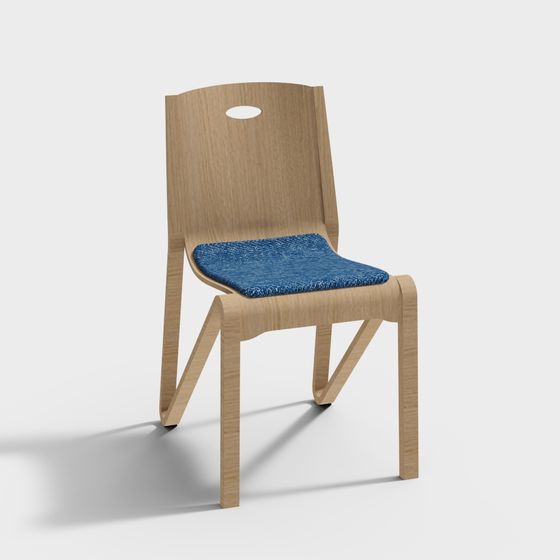 Wooden Harmony Chair 3D model for Creative Spaces
