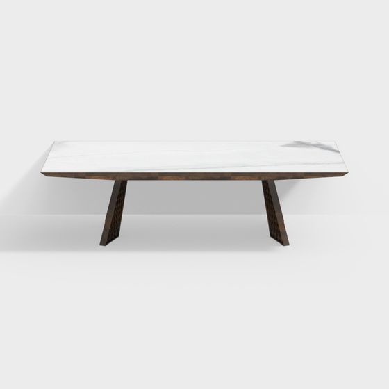 Elegant Marble Dining Table 3D model