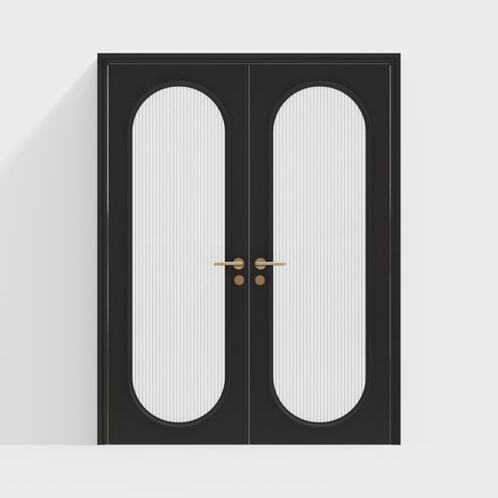 Elegant Double Door 3D model for Modern Interiors