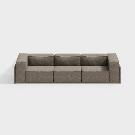 Stylish Minimalist Sofa 3D model for Modern Interiors