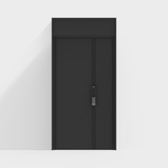Elegant Low-Polygon Black Door 3D model
