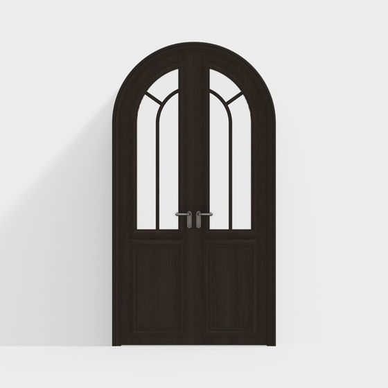 Classical Arched Double Door 3D model for Modern Spaces