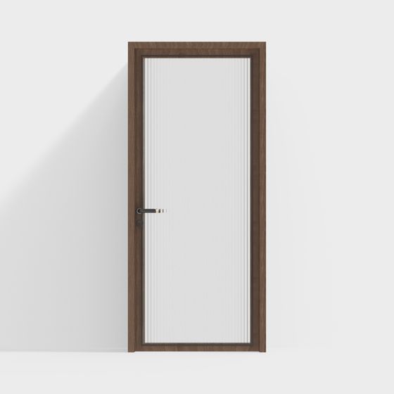 Wood Grain Glass Door 3D model