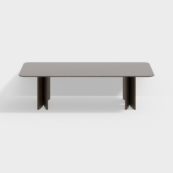 Sleek Streamlined Dining Table 3D model