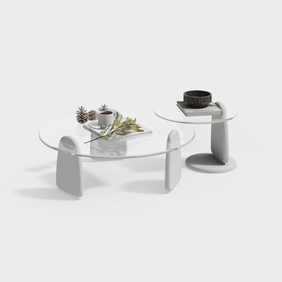 Stylish Glass Round Table 3D model
