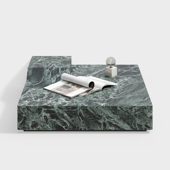 Elegant Green Marble Coffee Table 3D model