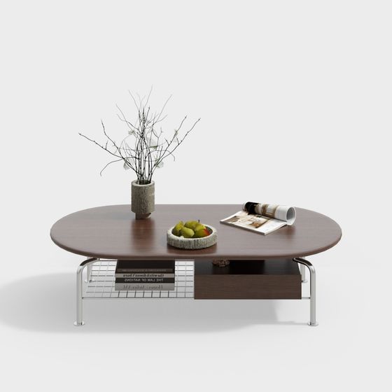 Stylish Oval Coffee Table 3D model