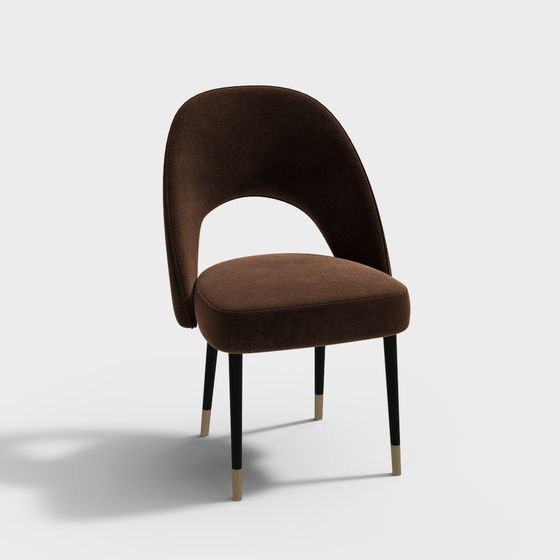 Chic 3D Chair Model Blending Modern Minimalism and Vintage Elegance
