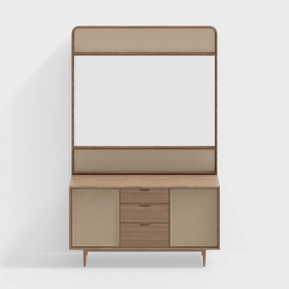 Buffet en osier séparateur de style scandinave