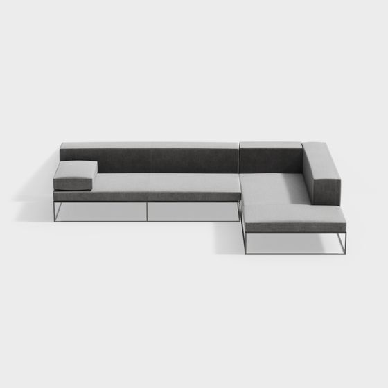 Sleek Modular Sofa 3D model for Contemporary Spaces