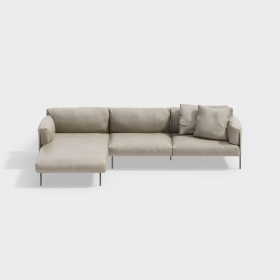 Urban Comfort Low-Poly Sofa 3D Model
