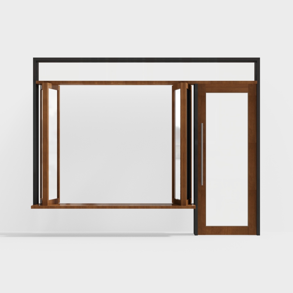 French-Style Vintage Door Couplet Window