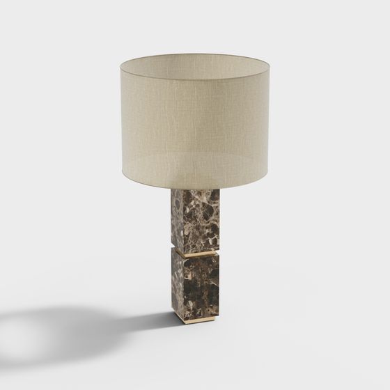 Elegant Low-Poly 3D Table Lamp Design