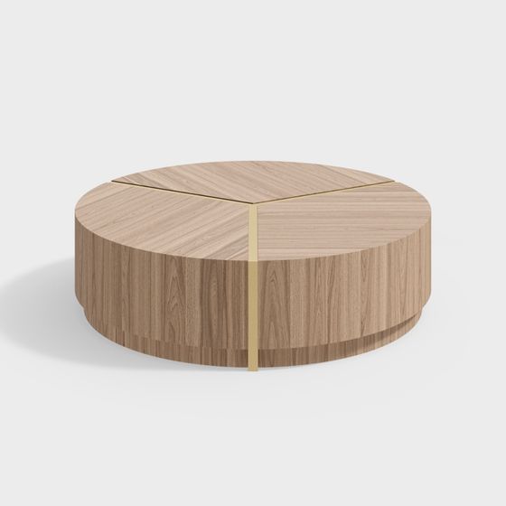 Rounded Joint Coffee Table 3D model for Modern Design