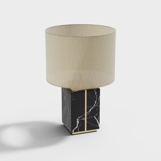 Stylish Low-Poly Table Lamp 3D model for Modern Interiors