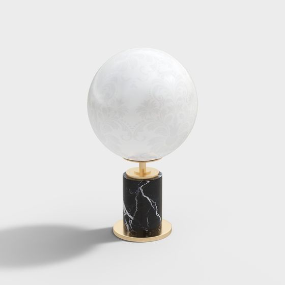 Glam Marble Sphere 3D model for Contemporary Designs