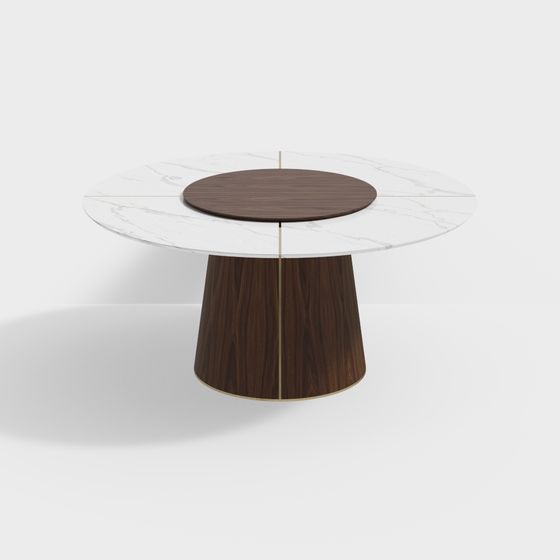 Modern Low-Polygon Round Table 3D model