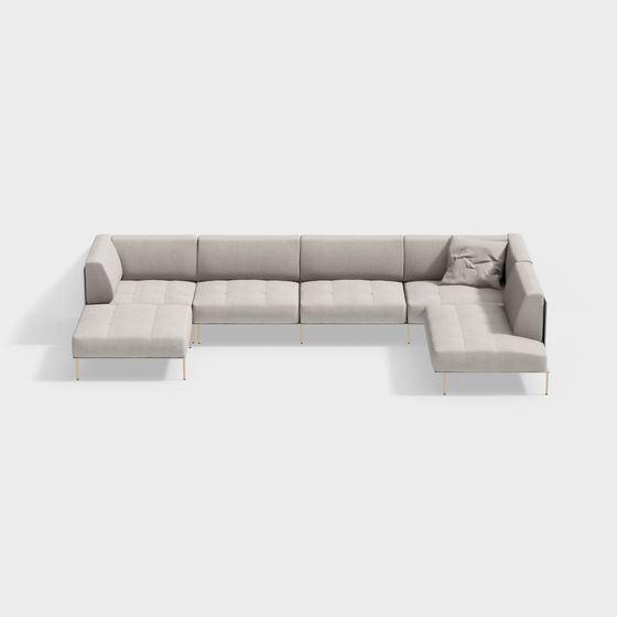 Urban Comfort Sofa 3D model - Modern Minimalist Design