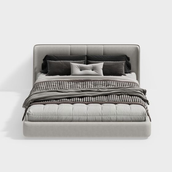 Elegant Modern Bed 3D model