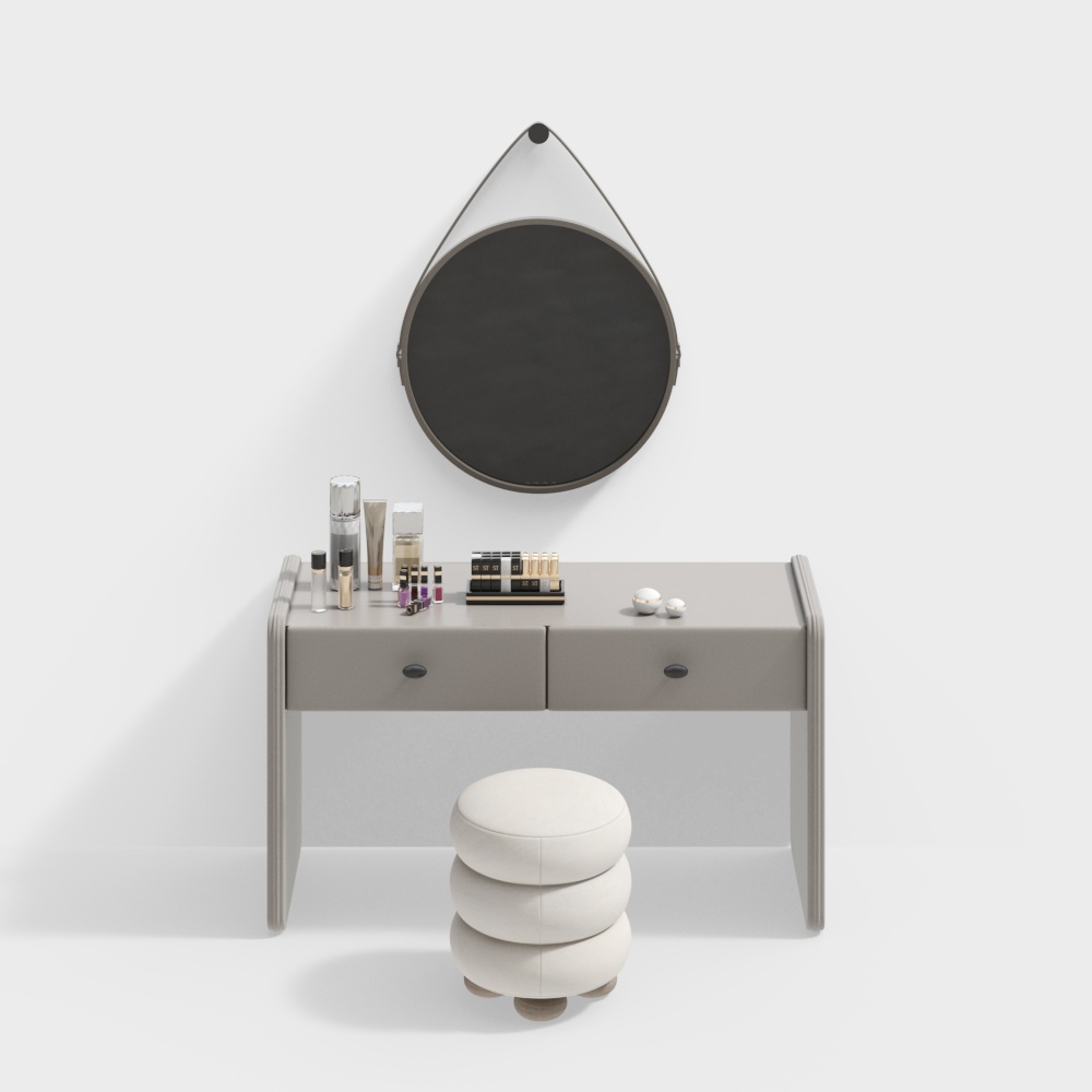 Tabouret de coiffeuse style crème