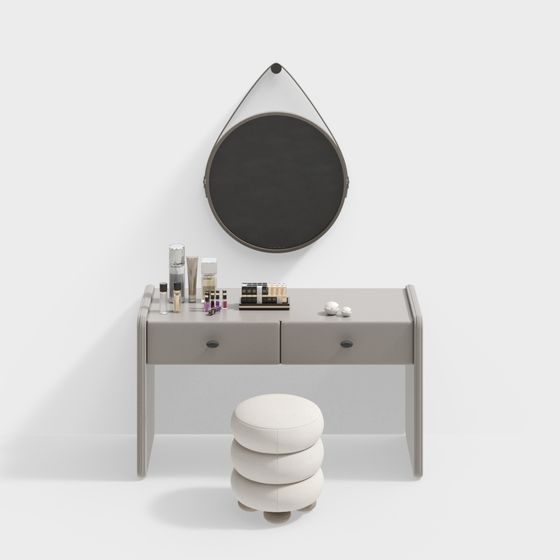 Tabouret de coiffeuse style crème