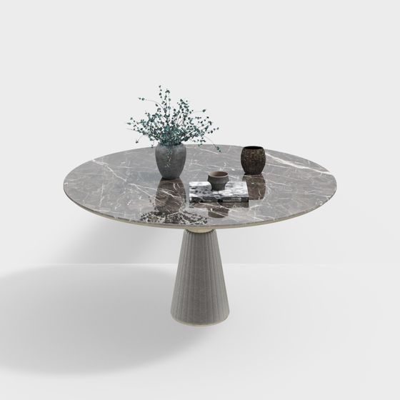 Elegant Low-Poly Round Table 3D model