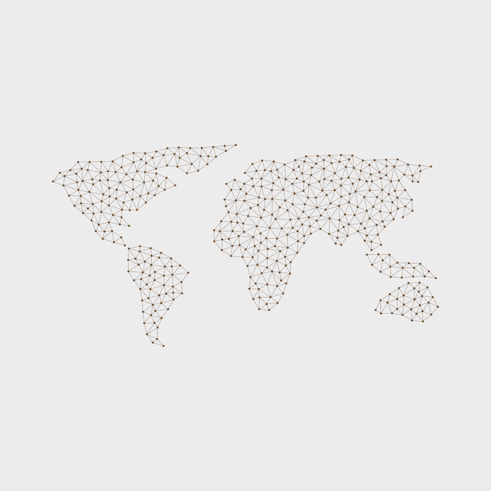 Minimalist World Map 3D Model for Creative Projects