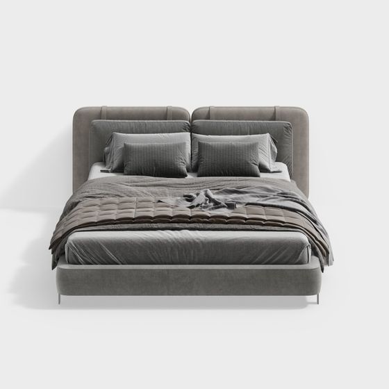 Urban Comfort Low-Poly Bed 3D model