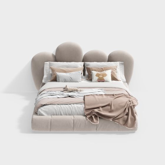 Cloud Bed 3D model for Elegant Interiors