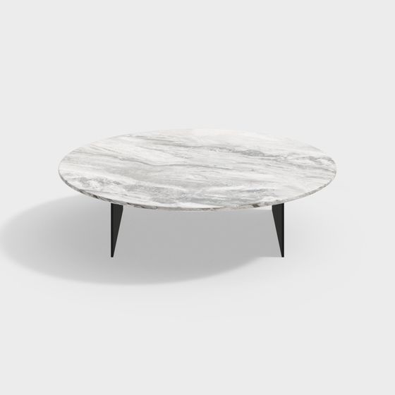 Elegant Marble Round Table 3D model for Modern Interiors