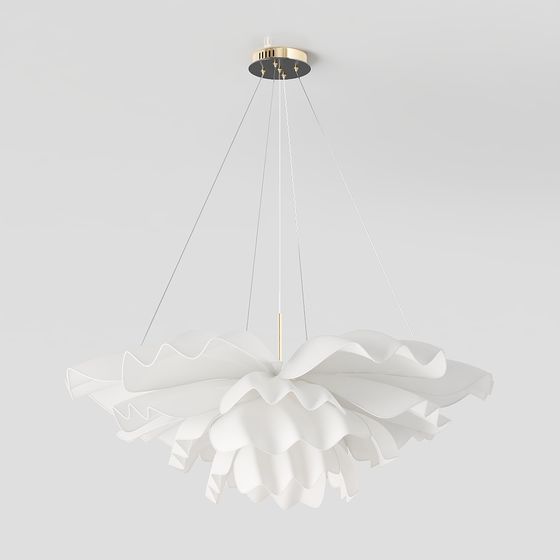 Elegant Low-Poly Flower Pendant Light 3D model