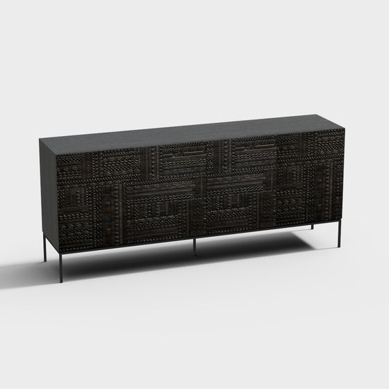 African Art Cabinet 3D model