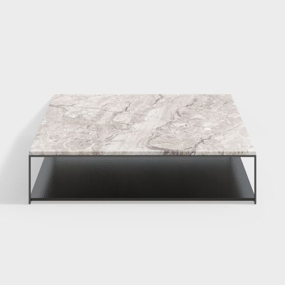 Elegant Low-Poly Marble Coffee Table 3D model