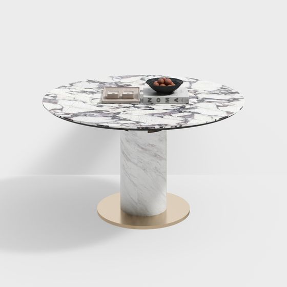 Elegant Marble Round Table 3D model for Modern Aesthetics